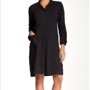 Eileen Fisher linen dark gray shirt dress size L